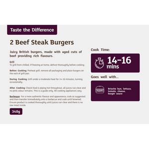 Sainsbury's 2 Beef Steak Burgers, Taste the Difference 340g - gallery image 2