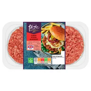 Sainsbury's British Beef Steak Burgers, Taste the Difference x2 340g