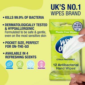 Wet Ones Be Zingy 12 x Anti-Bacterial Hand Wipes - gallery image 2