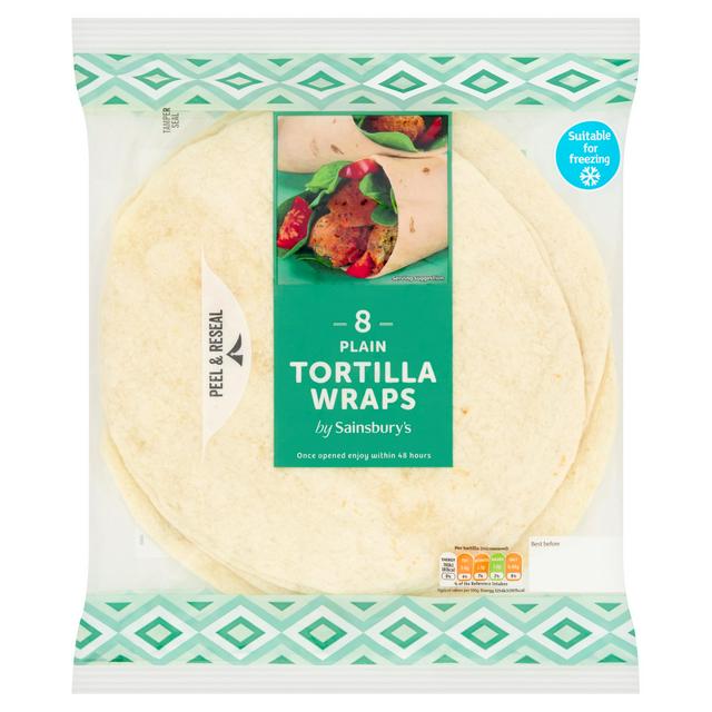 Sainsbury S Plain Tortilla Wraps X8 512g Sainsbury S.