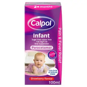 Calpol Infant Sugar Free Colour Free Oral Suspension 2+ Months 100ml