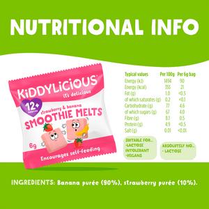 Kiddylicious Strawberry & Banana Smoothie Melts Baby Snacks 6g - gallery image 3
