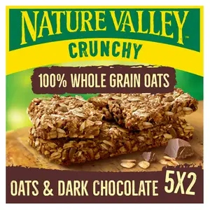 Nature Valley Crunchy Oats & Dark Chocolate Cereal Biscuit Snack Bars 5x42g