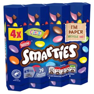 Smarties Milk Chocolate Sweets Tube Multipack x4 38g - gallery image 2