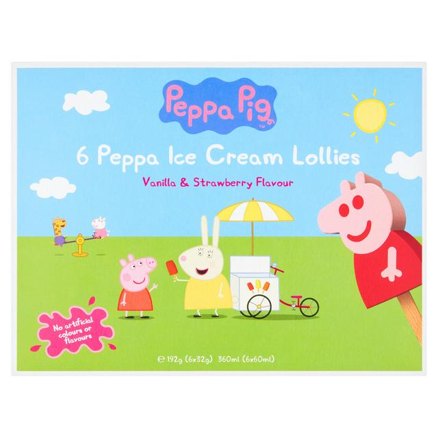 Peppa Pig Peppa Ice Cream Lollies Strawberry Flavoured 6 X 60ml Sainsbury S