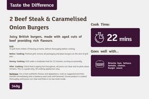 Sainsbury's 2 Beef Steak & Caramelised Onion Burgers, Taste the Difference 340g - gallery image 2