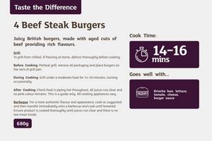 Sainsbury's 4 British Beef Steak Burgers, Taste the Difference 680g - gallery image 2