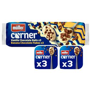 Muller Corner Vanilla & Banana Yogurts with Chocolate Balls 6 x 130g