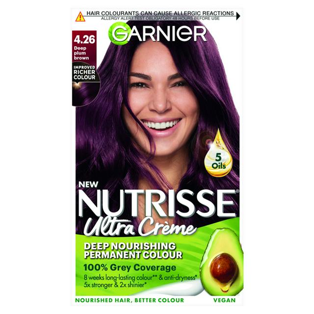 Garnier Nutrisse Natural Permanent Hair Dye Deep Burgundy Red  |  Sainsbury's