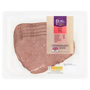 Sainsbury’s Simply Seasoned With Salt & Pepper Cooked British Roast Beef Top Sliced, Taste the Difference x4 110g