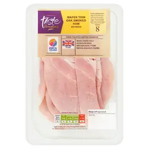 Sainsbury's Air Dried Oak Smoked Wafer Thin Cooked British Ham, Taste the Difference 120g