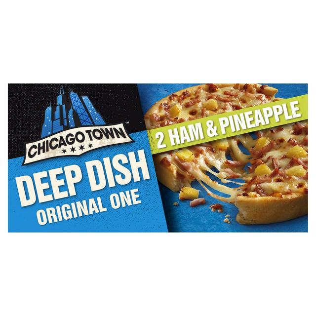 Chicago Town Deep Dish Ham & Pineapple Pizzas x2 (330g)