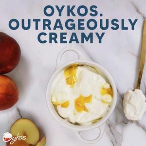 Oykos Peach Luxury Greek Style Yogurt 4x110g - gallery image 3