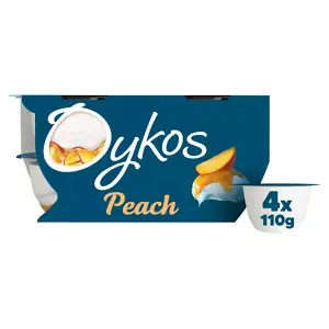 Oykos Peach Luxury Greek Style Yogurt 4x110g