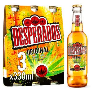 Desperados Tequila Lager Beer Bottles 3 x 330ml