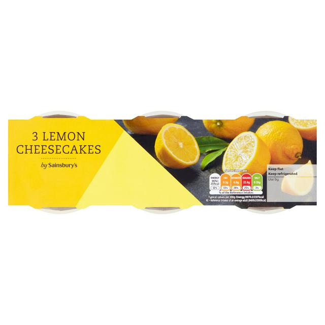 Lemon　Sainsbury's　3x100g　Cheesecake　Sainsbury's