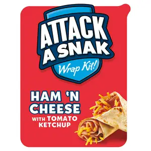 Attack a Snak Ham & Cheese Wrap Kit with Tomato Ketchup 86g