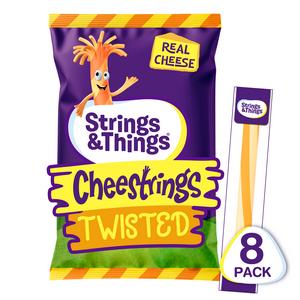 Strings & Things Twisted Cheestrings Cheese Snack x8 160g - gallery image 2