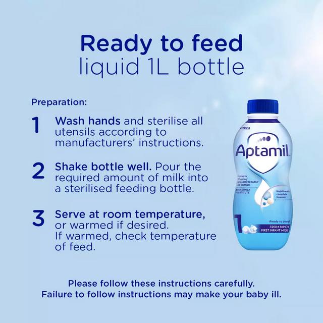 Aptamil First Infant Baby Milk Formula Liquid From Birth Ready