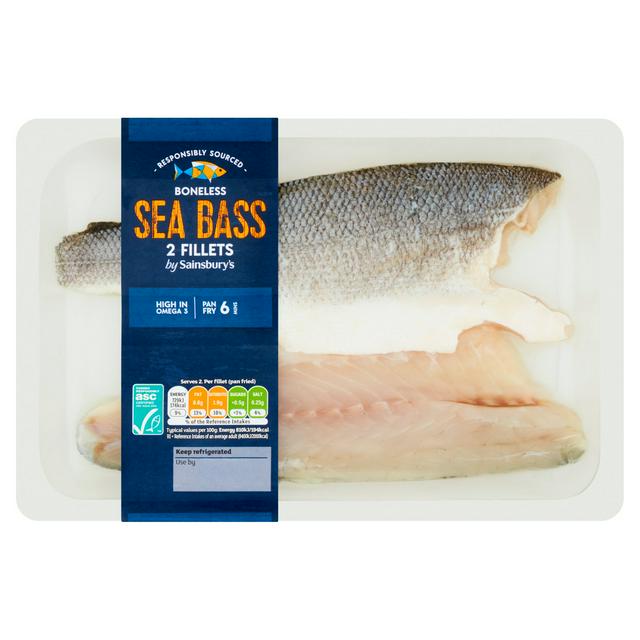 Sainsbury S Sea Bass Fillets Asc 180g £4 25 Compare Prices
