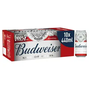 Budweiser Lager Beer Cans 10x440ml