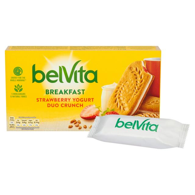 Belvita Breakfast Biscuits Bars Duo Crunch Strawberry & Yogurt 5x50.6g