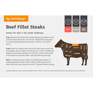 Sainsbury's British or Irish 21 Day Matured Beef Fillet Steak x2 (Approx. 300g) - gallery image 2