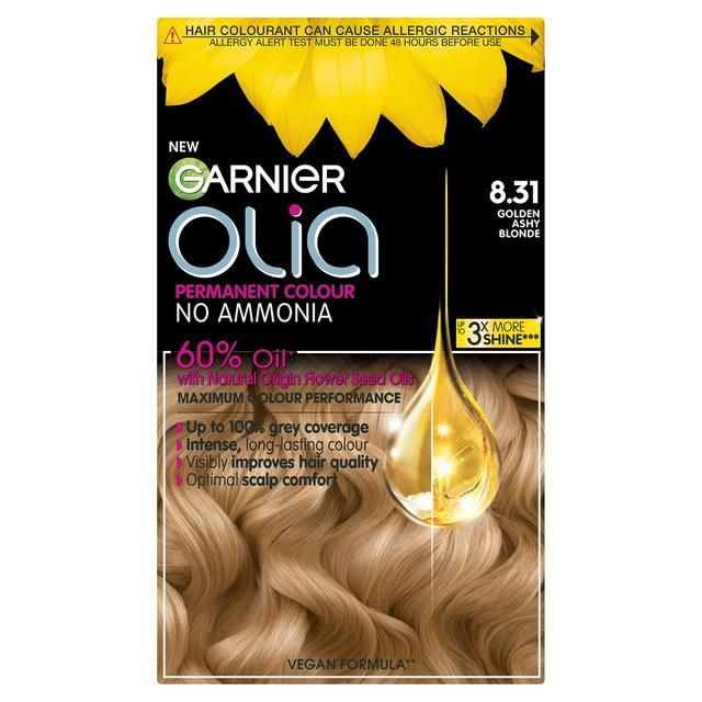 Garnier Olia Permanent No Ammonia Hair Dye Golden Ash Blonde  |  Sainsbury's