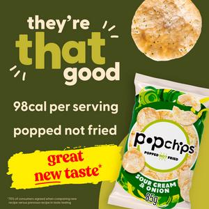 Popchips Sour Cream & Onion Sharing Crisps 85g - gallery image 3