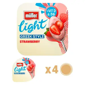 Müller Light Greek Style Sublime Strawberry Yogurt 4x115g