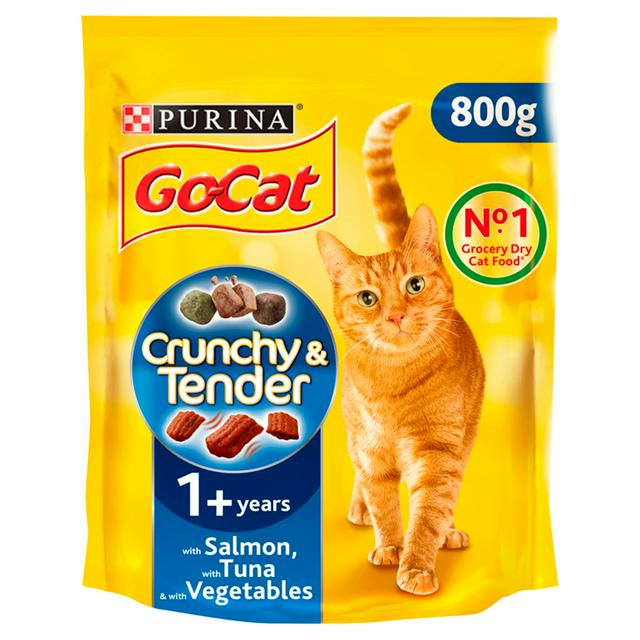 Go-Cat Crunchy And Tender Dry Cat Food Salmon 800g
