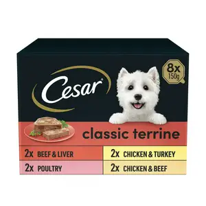 Cesar Classics Terrine Dog Food Trays Mixed in Loaf 8x150g