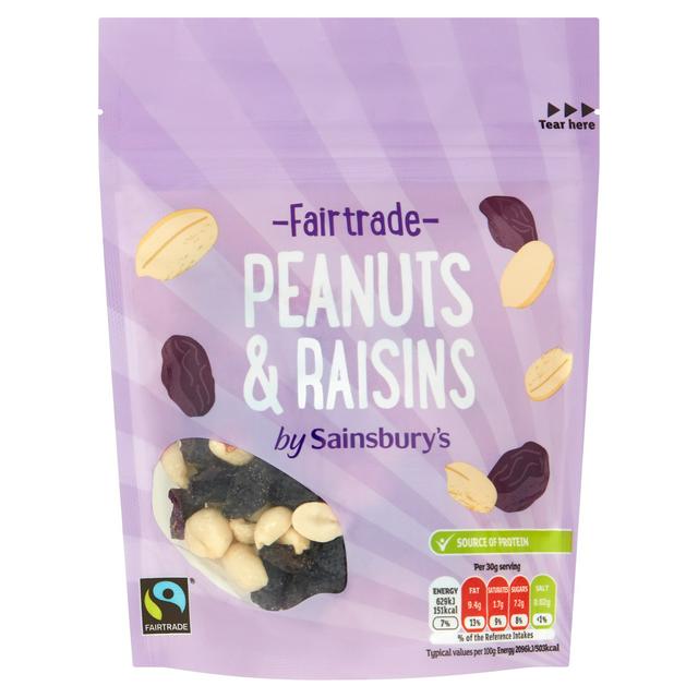 Sainsbury's Fairtrade Peanuts & Raisins 100g - gallery image 1