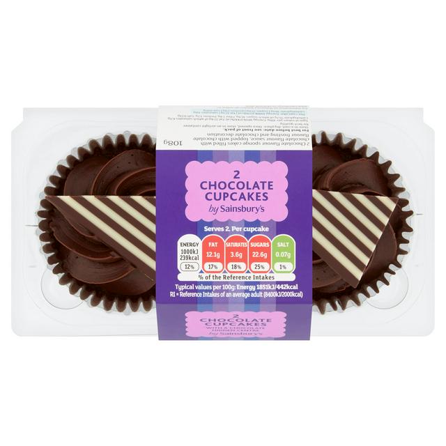 Sainsbury's Chocolate Cupcakes x2
