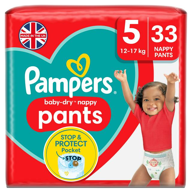 Pampers Baby-Dry Nappy Pants, Size 5, 12-17kg x33