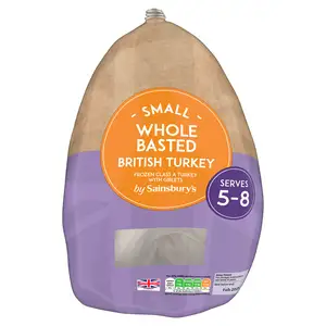 Sainsbury's Small Frozen British Whole Basted Turkey 2.6-3.8kg