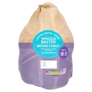 Sainsbury's Extra Extra Large Frozen British Whole Basted Turkey 8.9-10.6kg