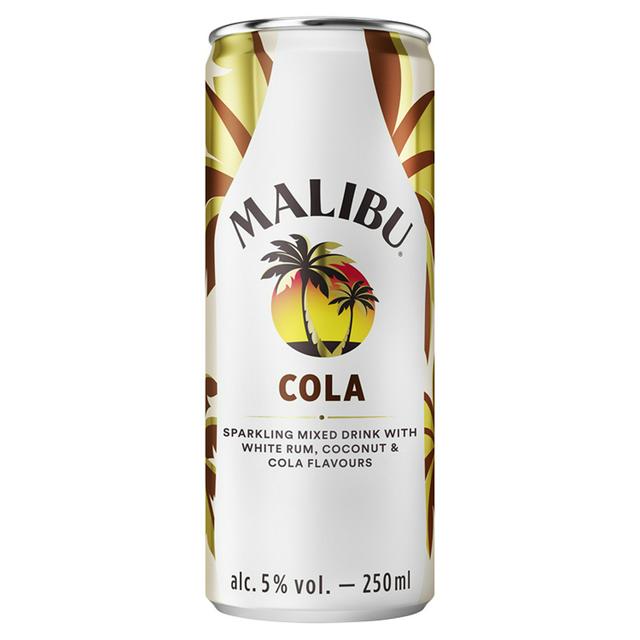 Malibu Coconut Rum Cola Mixed Drink 250ml Sainsburys