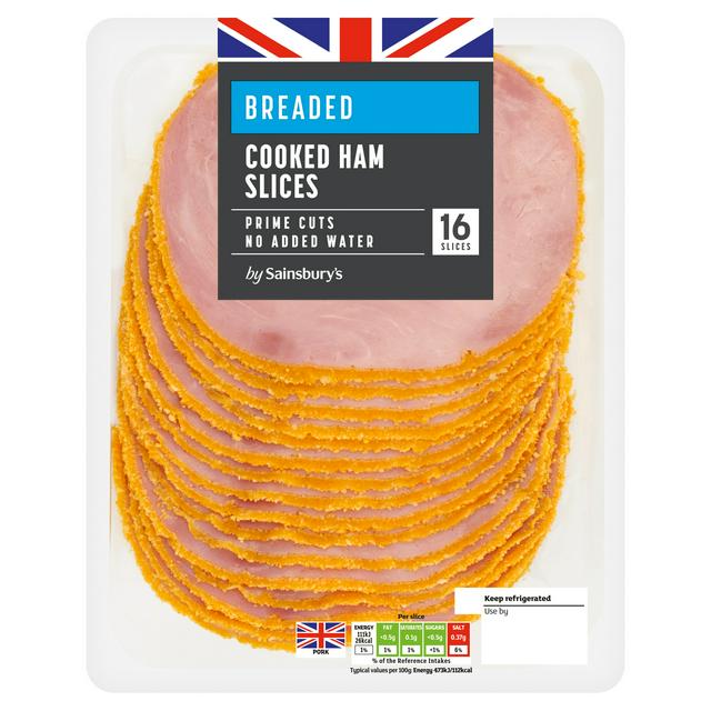Sainsburys 16 Breaded Cooked Ham Slices 375g