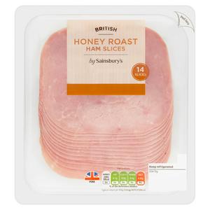 Sainsbury's British Honey Roast Cooked Ham Slices x14 240g