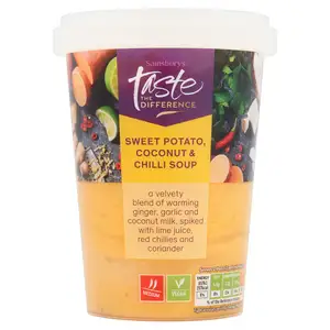 Sainsbury's Sweet Potato Coconut & Chilli Soup, Taste the Difference 600g (Serves 2)