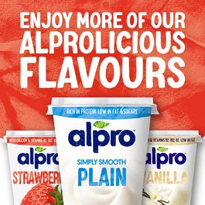 Alpro Strawberry Soya Plant Based Yoghurt Alternative 500g - gallery image 6
