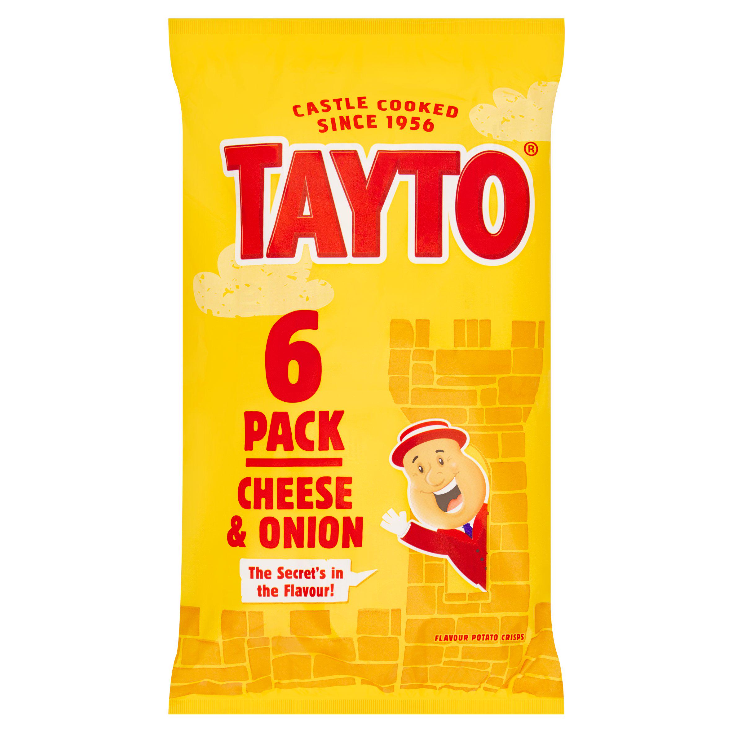 Tayto Cheese & Onion Potato Crisps 6x25g