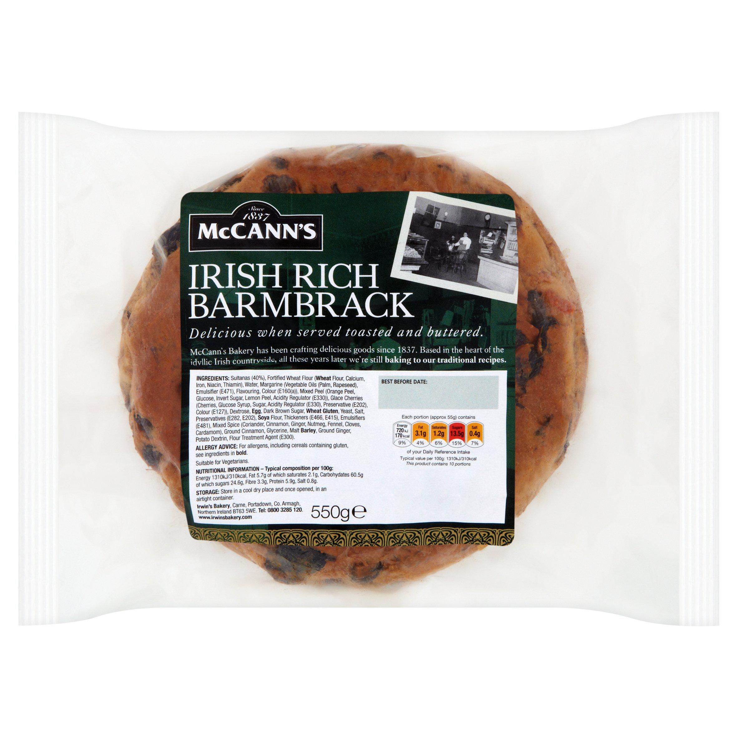 McCann's Irish Rich Barmbrack Fruit Loaf 553g