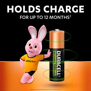 Duracell Rechargeable AA 1300mAh Batteries, pack of 4 - gallery image 6
