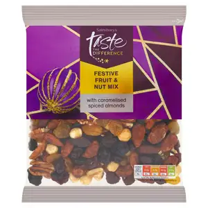 Sainsbury's Festive Fruit & Nut Mix with Caramelised Spiced Almonds, Taste the Difference 225g