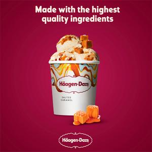 Haagen-Dazs Salted Caramel Ice Cream Frozen Dessert Tub 460ml - gallery image 2