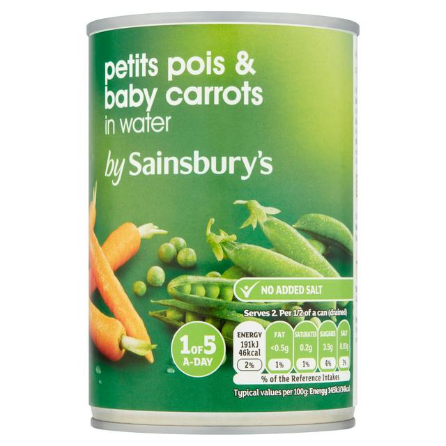 Sainsbury's Petit Pois & Baby Carrots 400g - gallery image 1