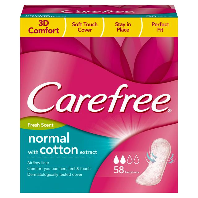 Carefree Normal with Cotton Extract Fresh Scent Pantyliners x56