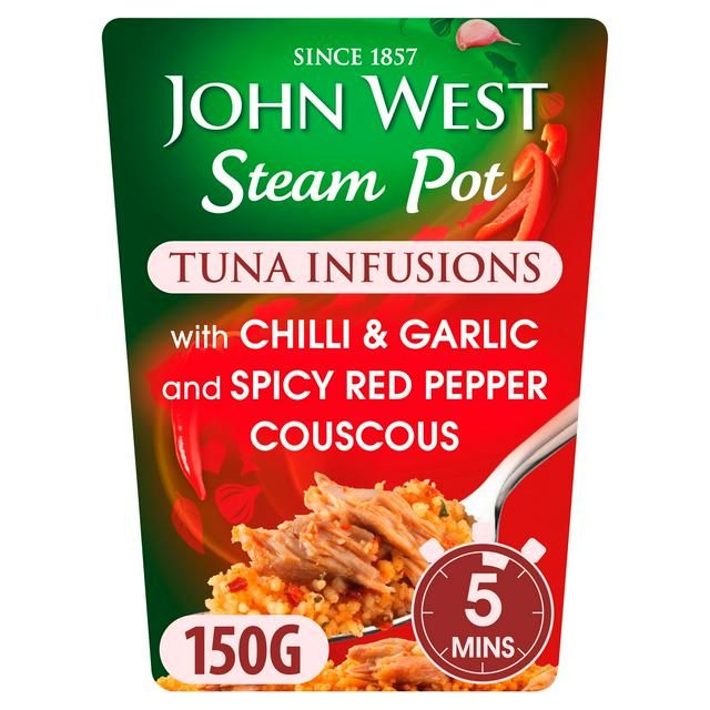 John West Steam Pot Tuna Infusions With Chilli Garlic Spicy Red Pepper Couscous 150g Sainsbury S